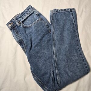Topshop Moto Mom Jeans Measures 26x25 Blue Denim Cotton Skinny Ankle‎